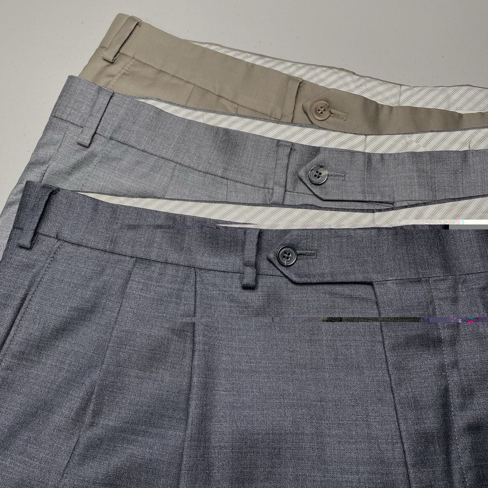 Lot of 3 Samuelsohn Dress Pants 40 (41x32.5 Cuffed) Wool Double Pleated